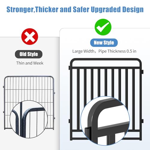 Image of New Thickened Version Dog Playpen, 32 Inch Dog Fences for The Yard, Portable Outdoor Dog Playpen for Large /Medium /Small Dogs, Foldable Metal Dog playpen, with Doors (8 Panels, 32 Inch)