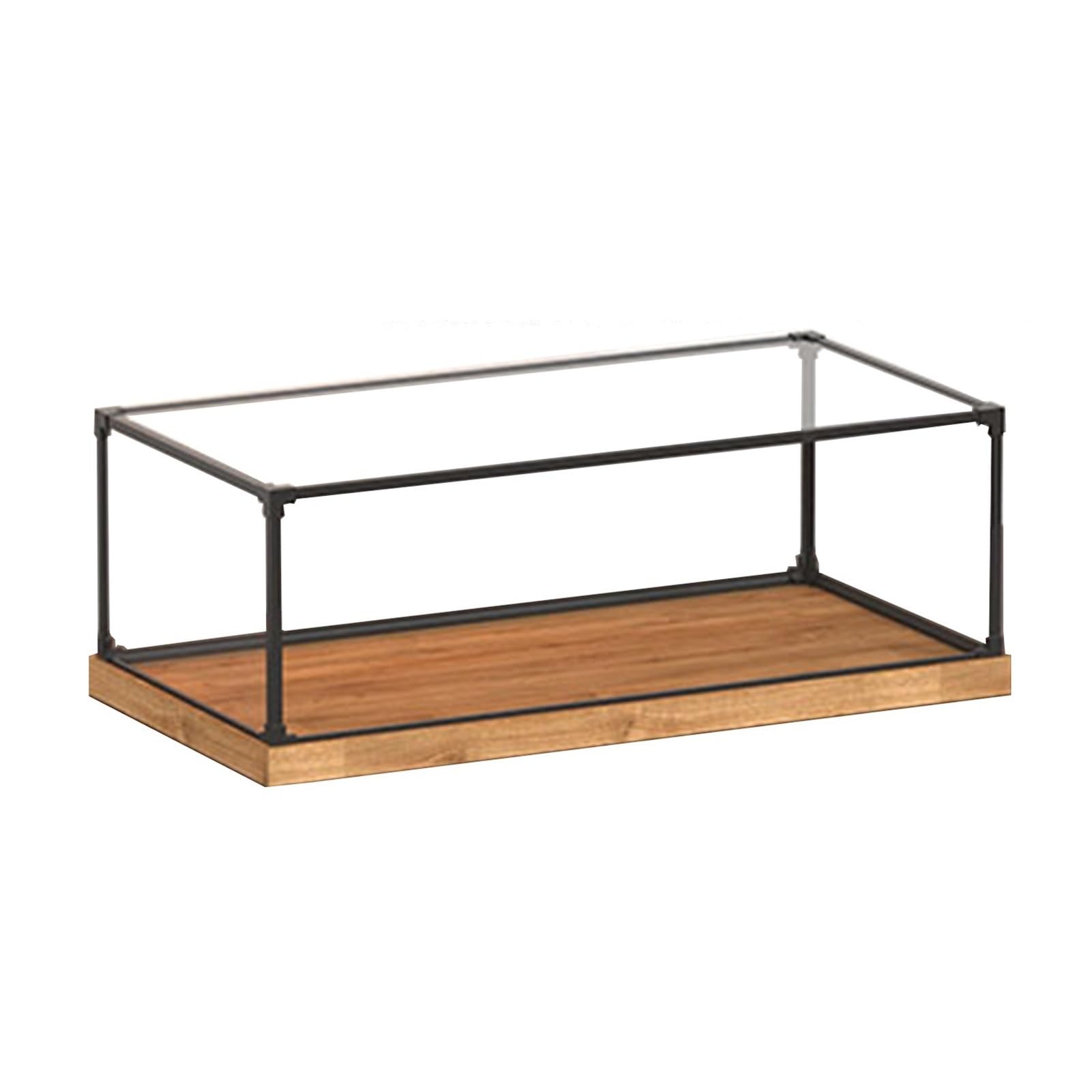 Teca Plexiglass Espositore in Acrilico per Modellini di Auto con Struttura in Metallo, Espositore in Plastica Antipolvere con Base in Legno, Vetrina Impilabile per Più Oggetti da Collezione(L35xW50xH3