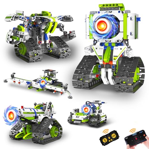 NEXTJOY STEM Robot Building Kit Toys for Kids Ages 8-12,2025 New 5 In1 STEM Toys Robotics Set for Boys Girls,337 Pcs Blocks App & Remote Control Robot Building Set, Science Kit for Kids 8-12