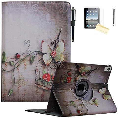 JYtrend Case for iPad Air 6 11-inch (M2 2024)/ 10.9 inch Air 5 2022 /Air 4 2020, Rotating Stand Smart Magnetic Cover Air 6th/5th/4th Generation A2588 A2589 A2316 A2324 A2072 (Butterfly Flower) Cover