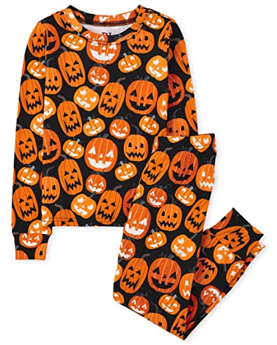 Image of The Children's Place Baby and Kids' Sibling Matching Halloween and Holiday Pajama Sets, Cotton