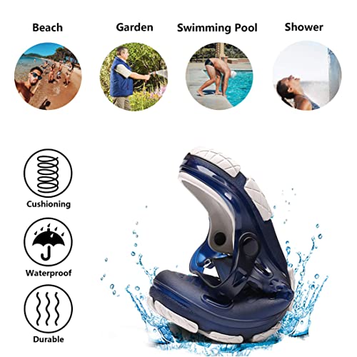 Hitmars Mens Clogs Lightweight Garden Shoes Breathable Clogs Summer Beach Slippers Slip On Casual Mules Outdoor Pool Beach Yard For Men Blue Size Us 9.5 #TOP4