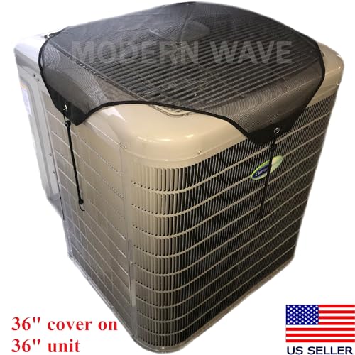 Image of MODERN WAVE Central Air Conditioner Cover for Outside Units 36 x 36 - Top Universal Outdoor AC Cover Defender (Mesh, 36 inch x 36 inch) (Pack of 2)