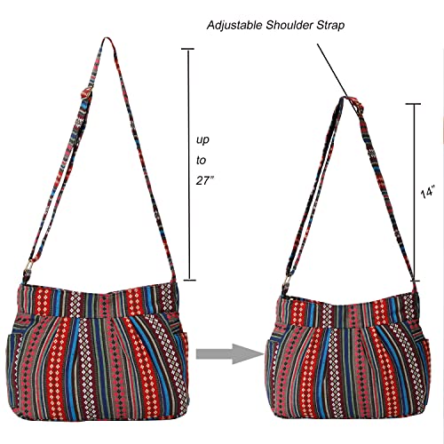 Bolso grande casual de tela durable de hombro tipo hobo miniatura 5