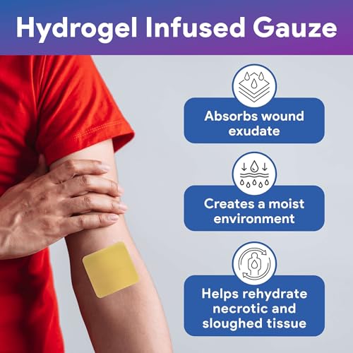 Image of Honey Hydrogel Sheet Dressing 4.7 inchx3.4 inch - 10 Hydrogel Sheets with 30% Medical Grade Honey for Wounds - Good for Ulcers, Surgical Wounds, Donor Sites, Cuts, Abrasions, and More
