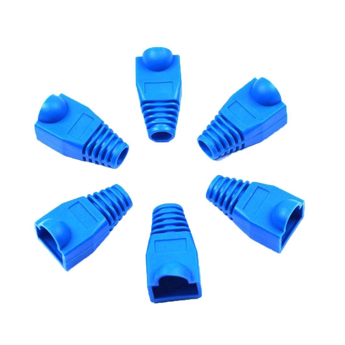 XIKKART UTP RJ45 Connectors, Cat6 RJ45 Pass Through Plugs 50-Pack, Cat6 RJ45 Plugs with 50-Pack Strain Relief Boots for Solid or Standard Ethernet Cables, Transparent - Image 8 thumbnail