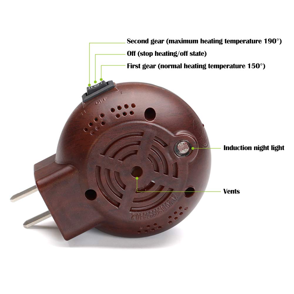 Brûleur d'encens électronique, Prise Murale Diffuseur de Parfum, Four à température constante 150 ° / 190 °, pour la Maison, Yoga, Bureau, Spa, Chambre, Chambre de bébé