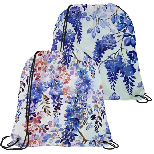 Sac à dos gym wisteria pliable multicolore - Lot de 2 sacs à cordon imperméables