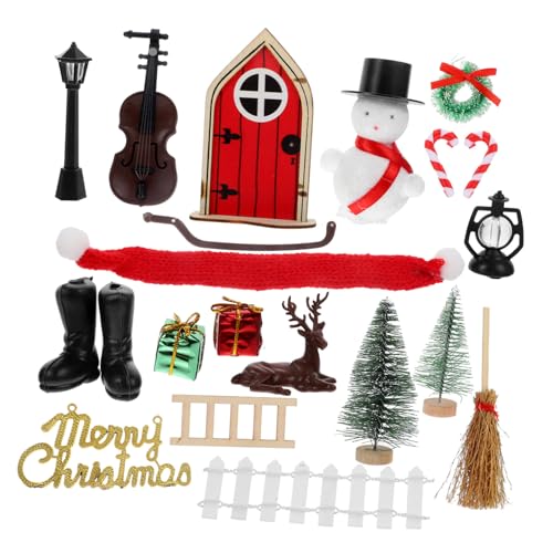 Milisten 1 Juego Casa De Muñecas Elfo Adornos Navideños De Casa Muñecas Decoración Navideña De Casa De Muñecas Accesorios De Casa De Muñecas Miniaturas Navidad Mini Kit De Casa El Plastico