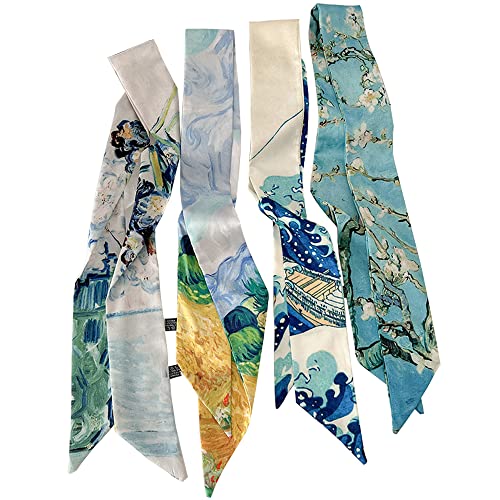 Skinny Scarf for Women Bag Handbag Handle Silky Ribbon Scarf Bandeau Hairband Headband Neckerchief Neck Scarves