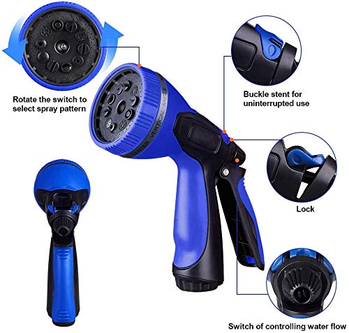 50ft Garden Hose Expandable Water Hose with 10 Function Nozzle, Leakproof Expanding Flexible Outdoor Yard Hose with Solid Brass Fittings, Extra Strength 3750D Durable Car Wash Hose Pipe