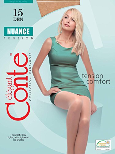 Image of Conte Tights Classic Matte Effect Sheer Pantyhose with Control Top Nuance 15 Den
