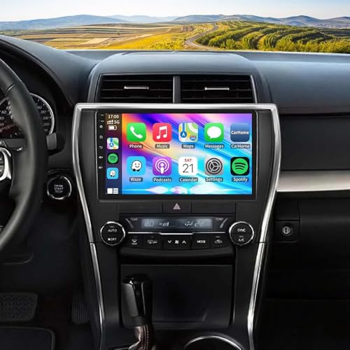 Image of 4 Core 10.2 Inch Double Din Car Radio for Toyota Camry 2015 2016 2017, 4+64G Android 14 Touch Screen Car Stereo with Wireless Carplay Android Bluetooth GPS AHD Backup Camera WiFi SWC FM Mirror Link