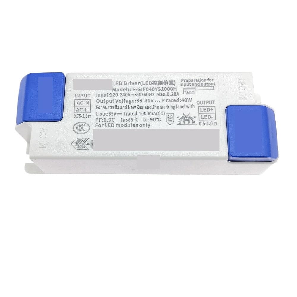 PWANUIGTE LED Driver 800mA-1050mA DC33-40V High PF 0.9 Flicker Lighting Transformer Power Supply for Modules(LF-GIF040YS1000H)