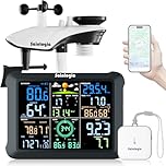 Sainlogic SA9 Plus Smart Wetterstation WLAN, Drahtloser Innen-Außen-Sensor, 24/7-Wettervorhersage durch Weatherseed® AI, Wetterstation mit Regenmesser, UV, Warnungen & 2-jähriger Datenexport