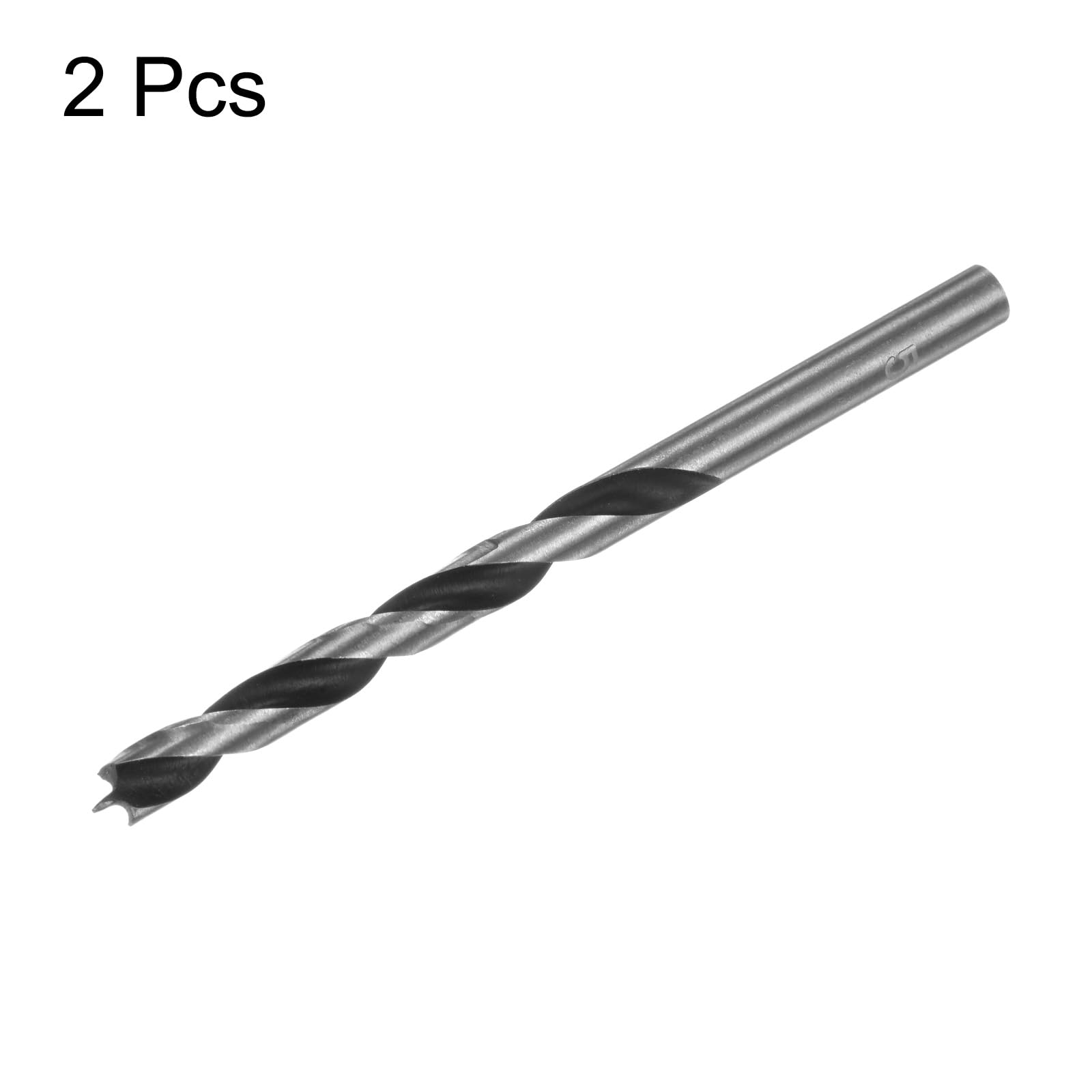 QUARKZMAN 2pz Punte Trapano Brad Point 5.5mm(14/64") Dia Punta Dritta Codolo Tondo Punta Brad Metrica 2.2" Profondità Foratura Punta Elicoidale Spirale per Falegname Legno Plastica Gomma
