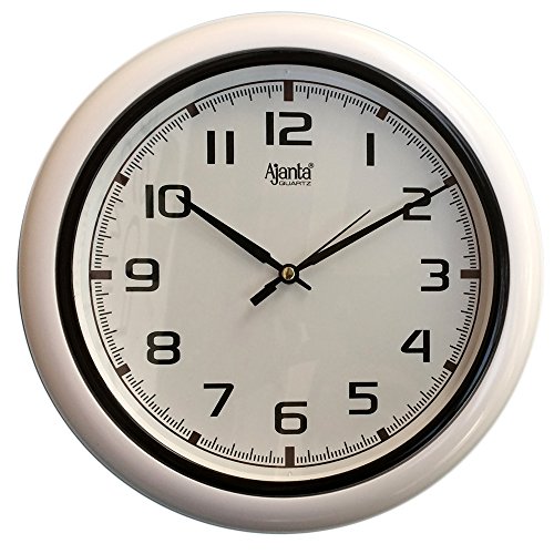 Image of Ajanta Plastic 10 Inches Analog Wall Clock for Home /Offces /Bedroom /Living Room /Kitchen (Step Movement, Brown)