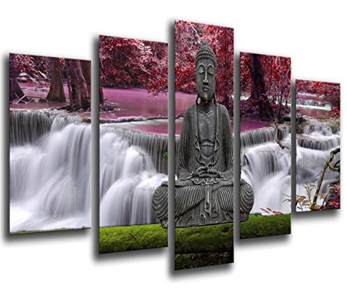 Cuadro Fotográfico Buda Buddha, Relajacion, Relax, Zen Tamaño total: 165 x 62 cm XXL