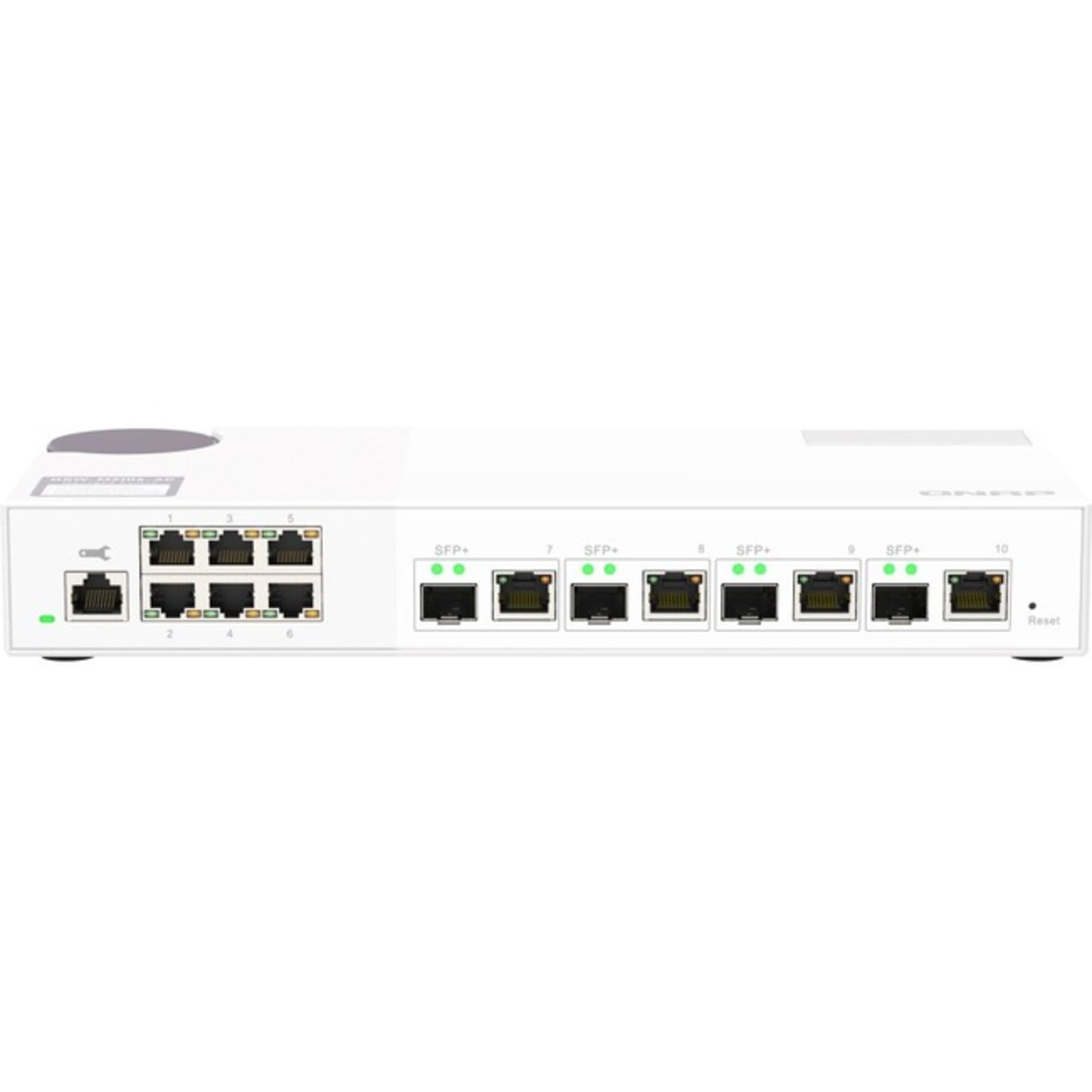 QNAP10-Port 10GbE Layer 2 Managed Switch with 4 x 10GbE SFP+/RJ45 Combo and 6 x 2.5GbE RJ45 Ports (QSW-M2106-4C-US)