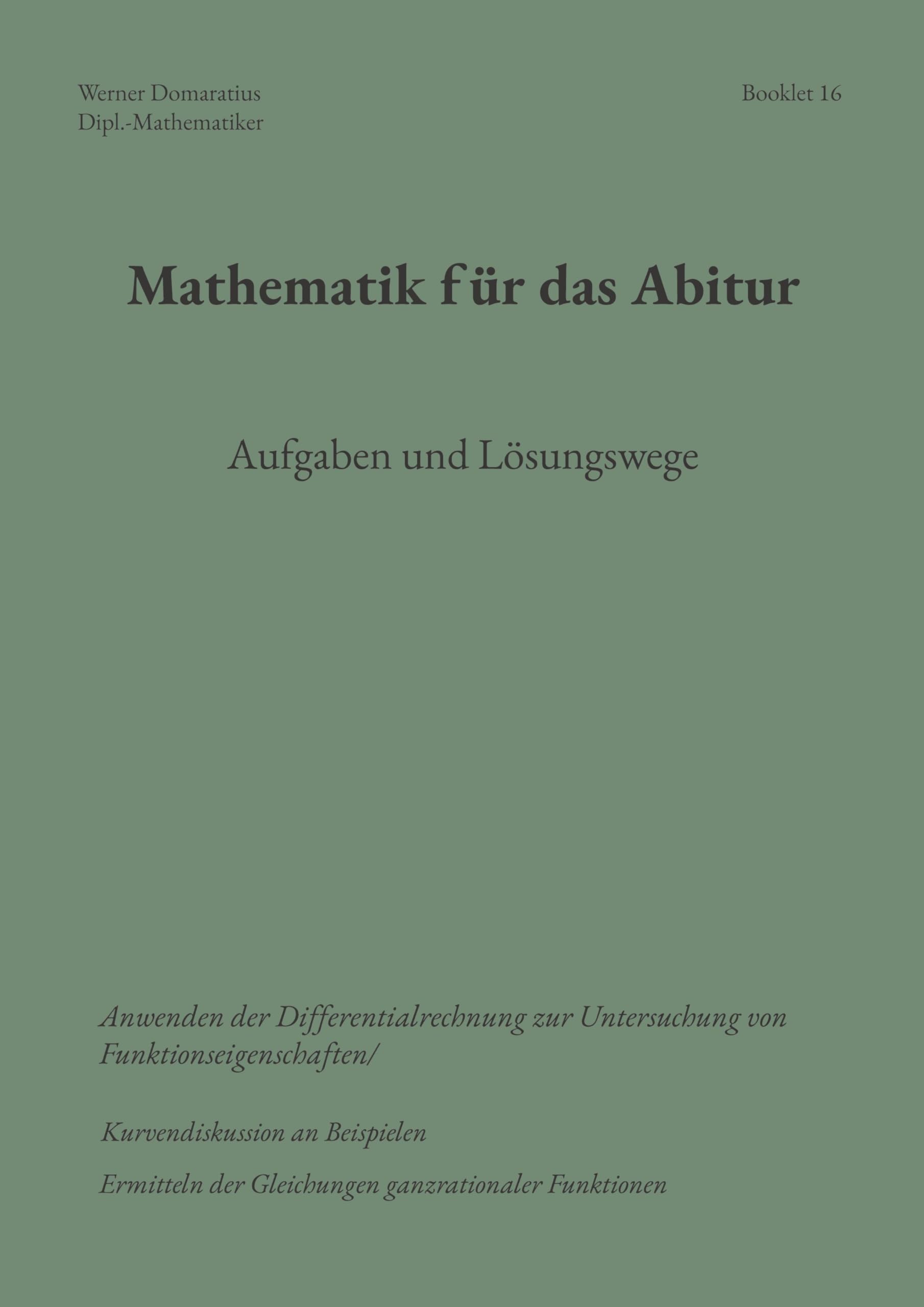 Mathematik für das Abitur: Booklet 16