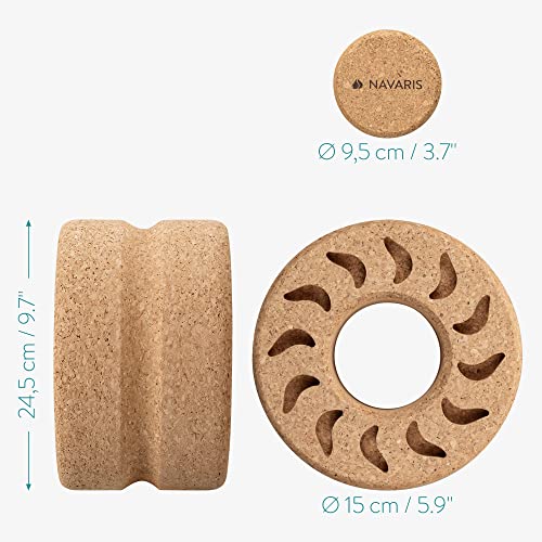 Navaris-Cork-Wheel-and-Roller-Set-2-Pieces-Cork-Massage-Rollers-to-Stretch-Back-Neck-Shoulders-Includes-10-Cork-Wheel-and-4-Cork-Roller