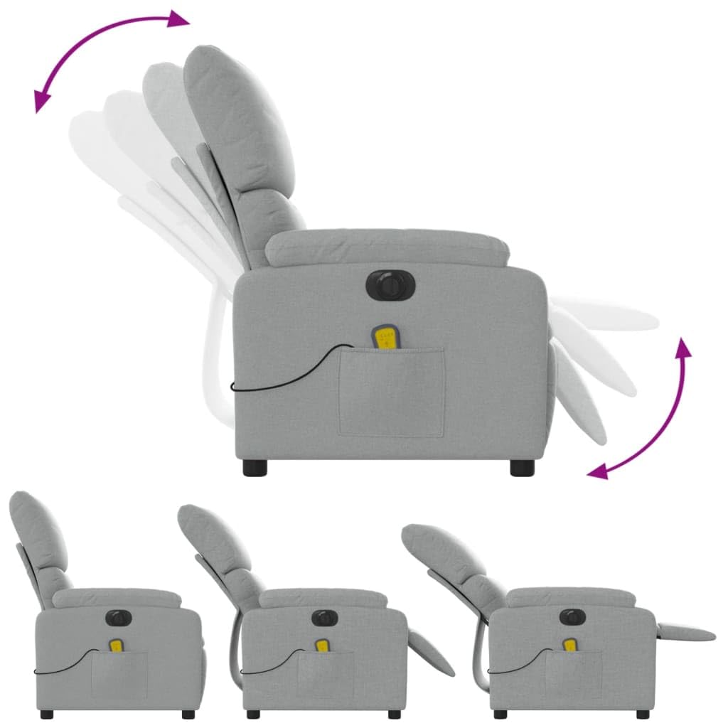 Sillón reclinable de Masaje eléctrico Tela Gris Claro, Sillón De Relax, Sillon Masaje Relax, Sillon Relax Electrico, Hogar Sillon Relax, Sillones Comodos, Sofa Tantra - 3204812