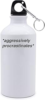 Aggressively Procrastinates - Botella de agua para turistas, color blanco, White, 400 ml,
