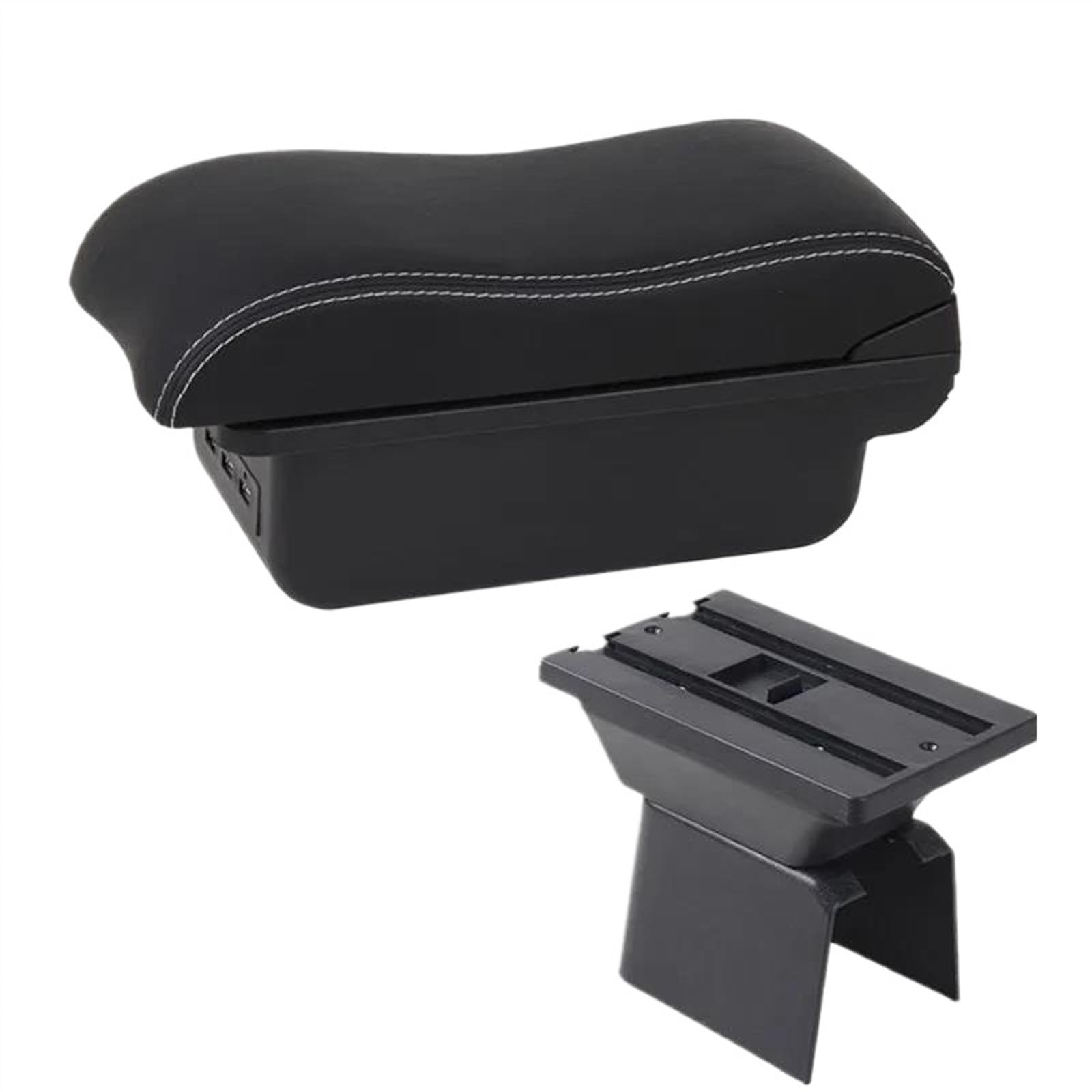 DYDGUTUFB For Ford For Fusion 2002-2012 For Ford For Fiesta Mk5 2002-2008 Car Armrest Box Center Storage Box With USB (B3 white line 3USB)