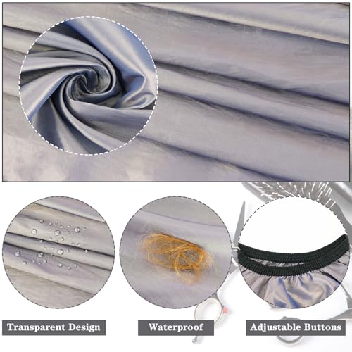Image of FEBSNOW Barber Cape Professional Hair Cutting Cape with Neck Duster Brush | Full Coverage Haircut Apron for Adults, 46x57 inches, Adjustable Neckline, Keep Clothes Clean Dry, Home Salon Barber Supplies