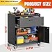 SFTORMAS Metal Storage Cabinet with Wheels, Mobile Metal Garage Cabinet with 1 Drawer and 2 Locking Doors,35.4