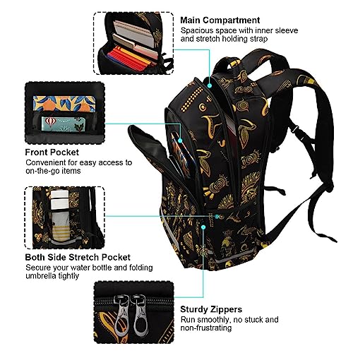 ALAZA Aztec Tribe Indian Egyptian Gold Backpack for Students Boys Girls Travel Daypack4