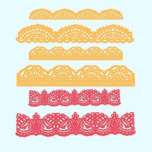 6 Pcs Carbon Steel Embossing Lace Cutting Dies Stencils Scrapbooking Dies Cuts for DIY Albums, Crafts, New Year/Wedding/Valentine\'s/Present/Greeting Cards Making
