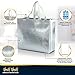 Nush Nush Silver Gift Bags Large Size – Set of 15 Reusable Silver Gift Bags With White Handles - Perfect Goodie Bag for Christmas Gifts, Birthday Party Favors, Wedding Gifts, Events –13Wx5Dx11H