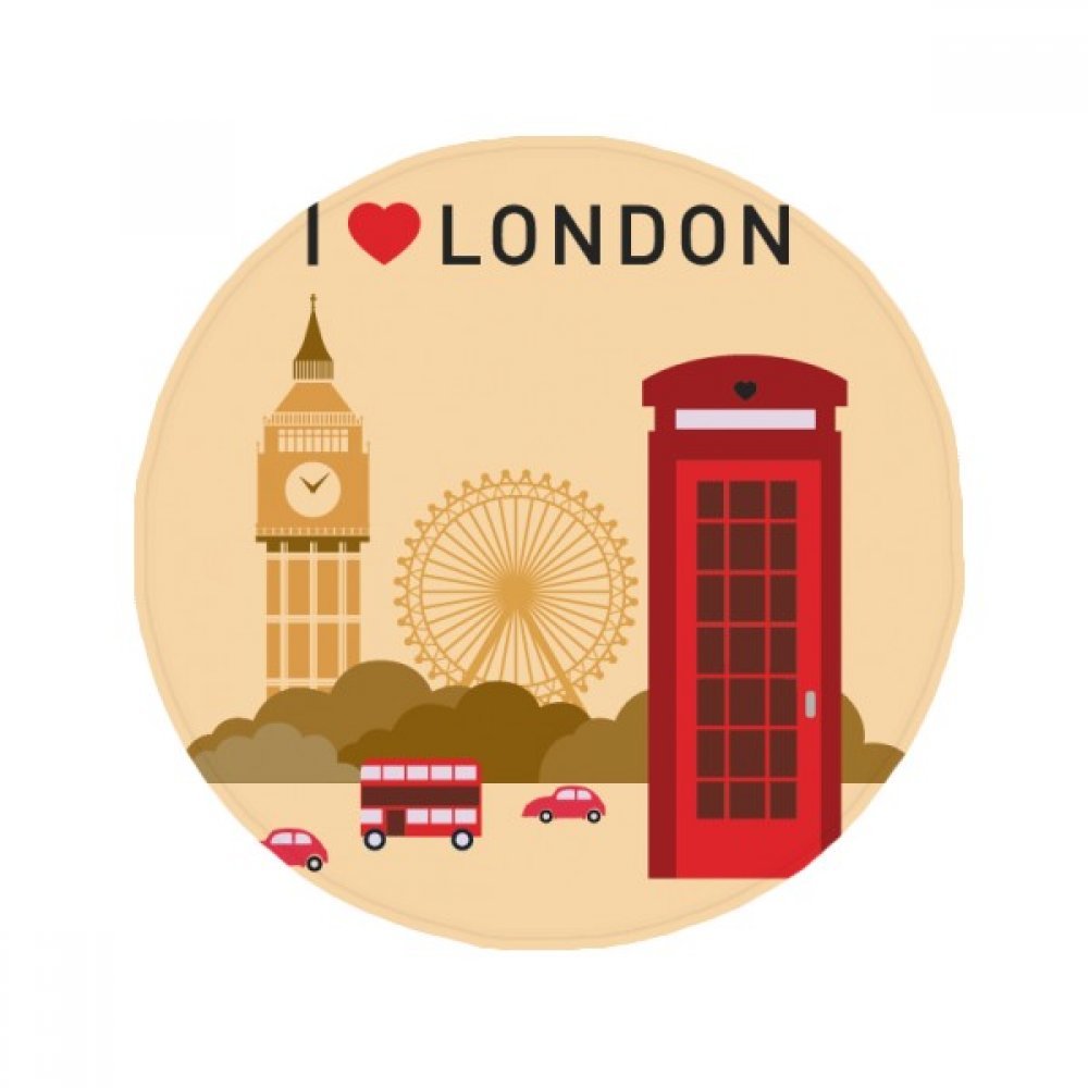 Tapis de sol rond drapeau de Londres 50cm antidérapant en polyester