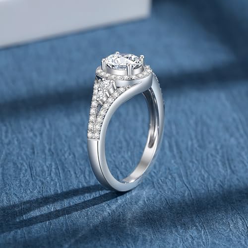 Moissanite Rings for Women Different Cut Engagement Rings for Wife Her S925 Sterling Silver Rings for Wedding Valentines Anniversary4