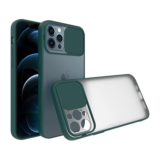 Unique View Slide Shutter Case Cover for iPhone 12 PRO MAX Translucent