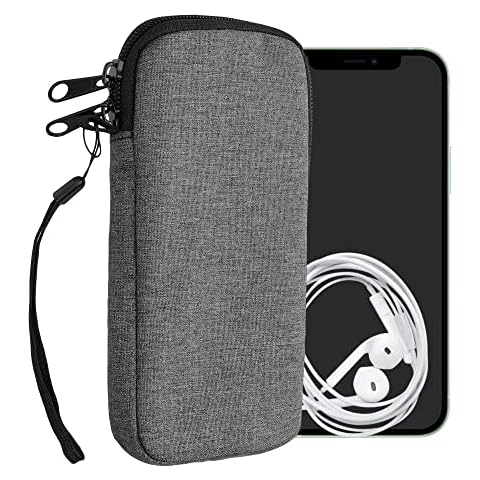 kwmobile XL Fabric Phone Pouch - Dark Grey Cover