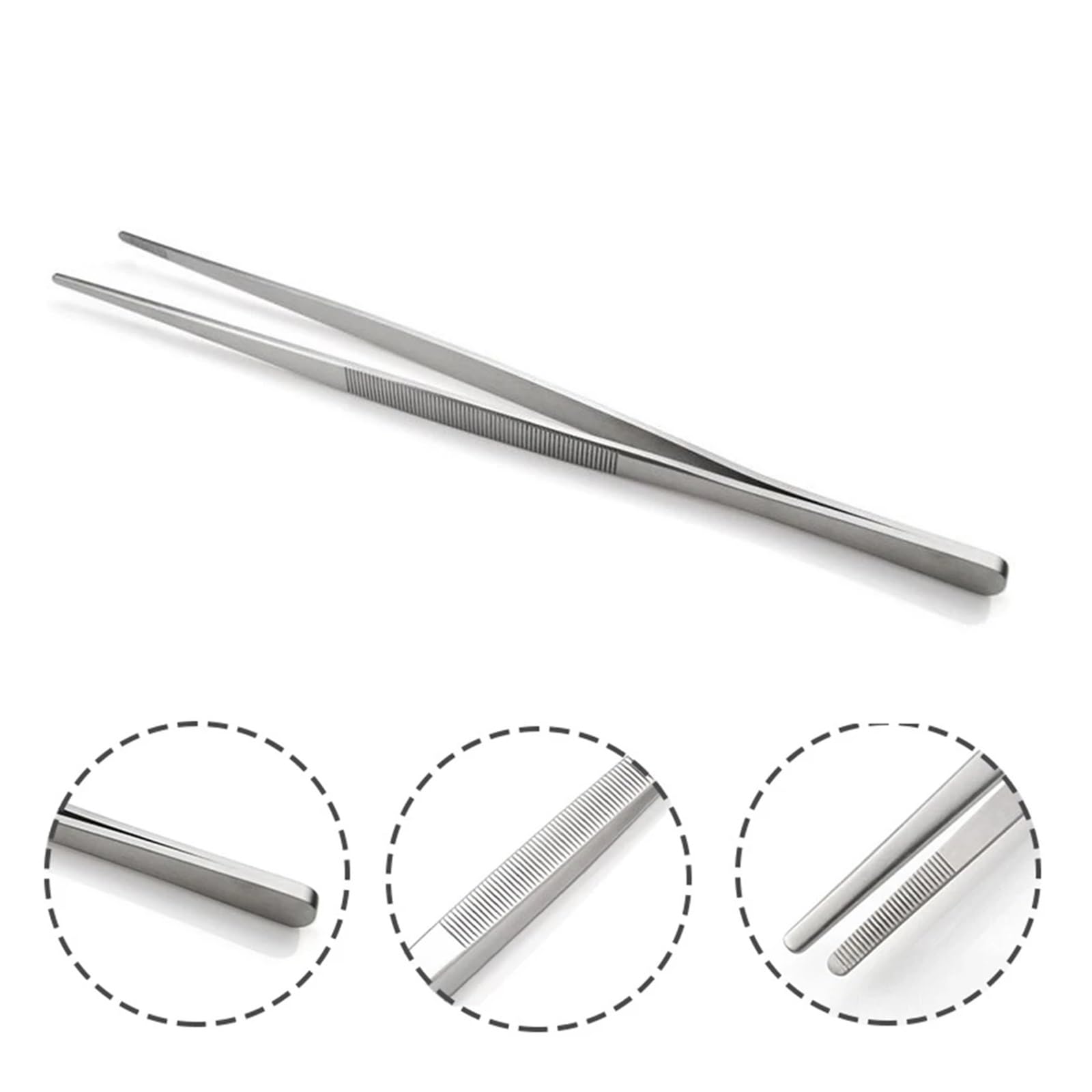 Szczypce do grilla, BBQ 30cm Szczypce do grilla ze stali nierdzewnej Szczypce do żywności Klips do żywności Narzędzie do grillowania Akcesoria do grilla Okrągłe/ostre szczypce do gotowania Akcesoria(R