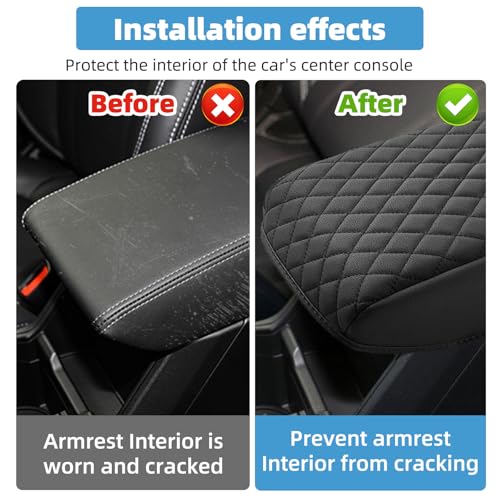 Image of Center Console Armrest Cover Compatible with Subaru Forester 2019 2020 2021 2022 2023 2024 Fully Covered Anti-Scratch Protector Interior Accessories