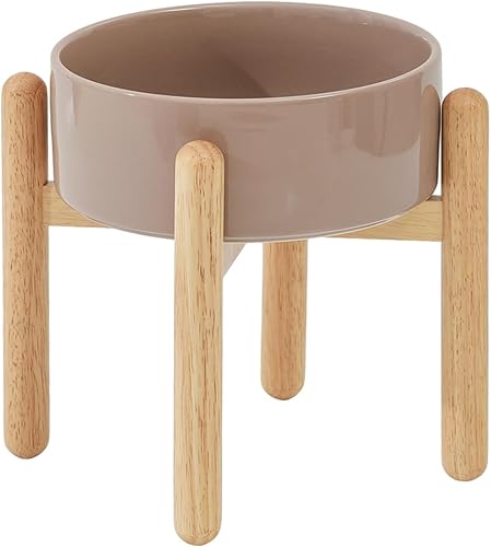 Cuenco elevado de cerámica para perros de 8.2 pulgadas con soporte para perros de razas grandes, alimentador de alimentos para mascotas y agua