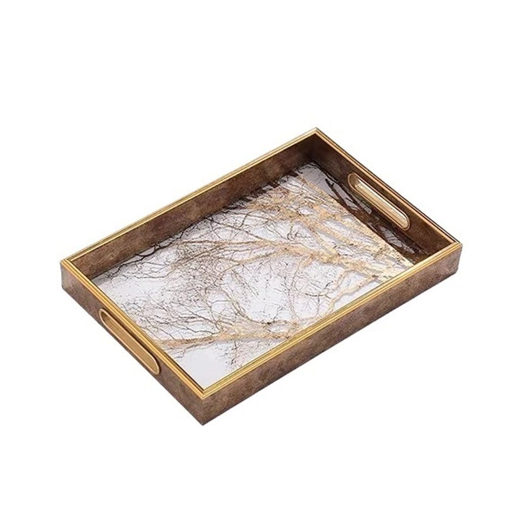 Tray Decor Gold Rectangular Tray For Home Living Room Exquisite Jewelry Storage Tray Food Tray