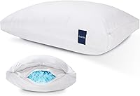 Vista 10 de ACCURATEX Juego de 2 almohadas de tamaño estándar, almohada híbrida de espuma viscoelástica triturada [loft ajustable], funda de algodón extraíble