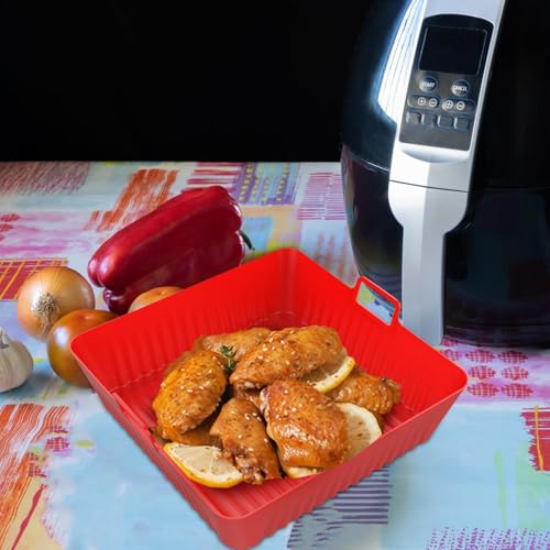 Einlagen für Heißluftfritteusen,Einlagen für Heißluftfritteusen,Airfryer Silikon-Backblech - Antihaftbeschichtete Silikon-Backofeneinlagen, Ersatz von Pergamentpapier, faltbares Backblech zum Backen z – Bild 4