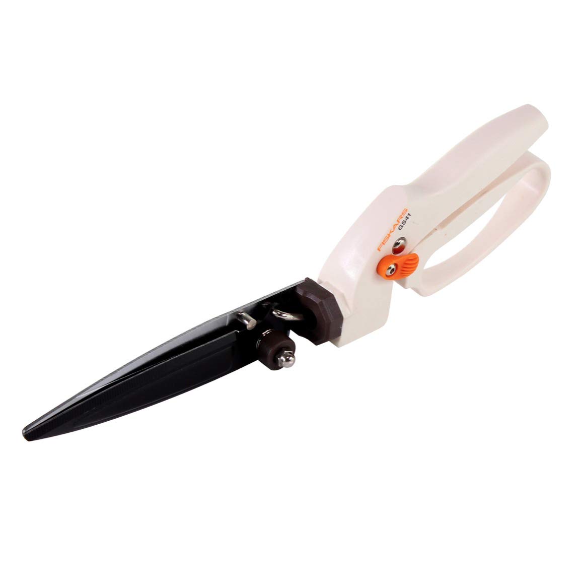 Fiskars Tijeras para corte de césped y setos GS41, Blanco/Naranja, FiberComp/Acero, 1026917