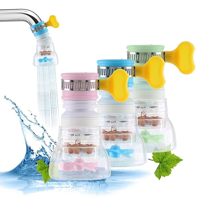 KALARAV 360 Degree Water Filter Tap Water Saving Faucet Water Faucet Adjustable Water Valve Splash Water Faucet,Extender Sprayer for Kitchen Bathroom