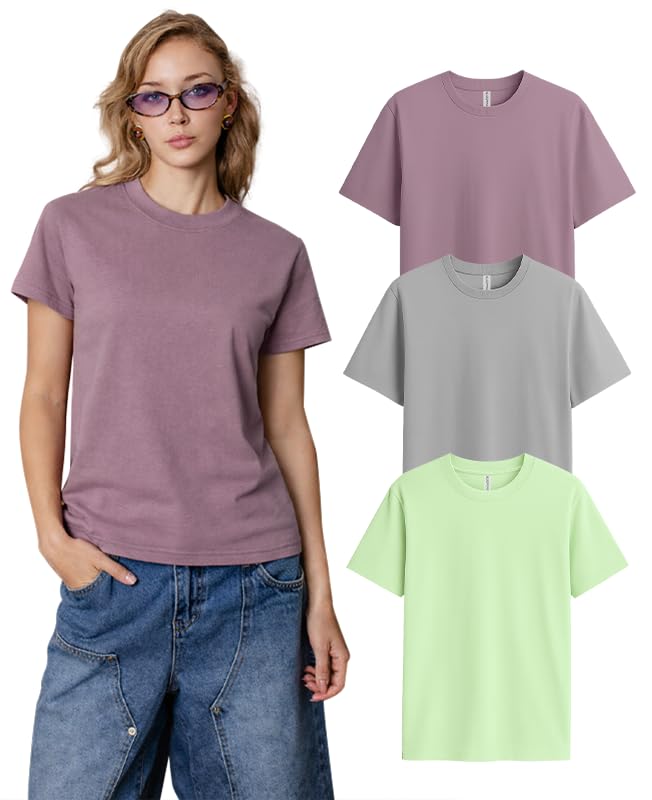 Image of SLEEPY NUTS Women's Plain Round Neck Regular Fit Half Sleeve Cotton T Shirt