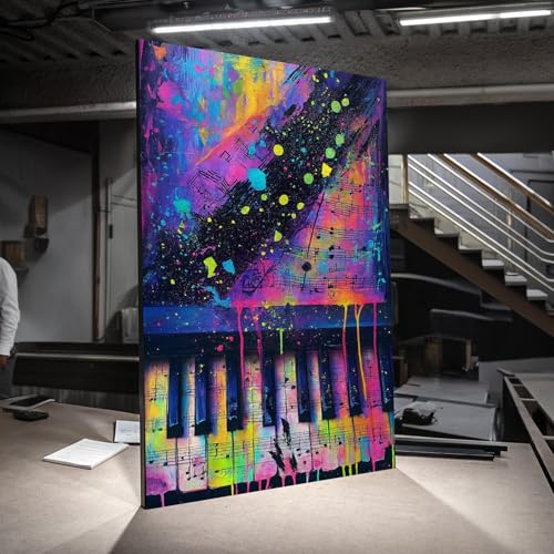 Affiches pour musiciens et décoration murale salon piano abstrait violet - 4