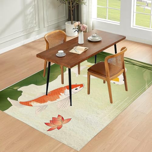 Tapis lavable en machine 120x180 vert antidérapant salon