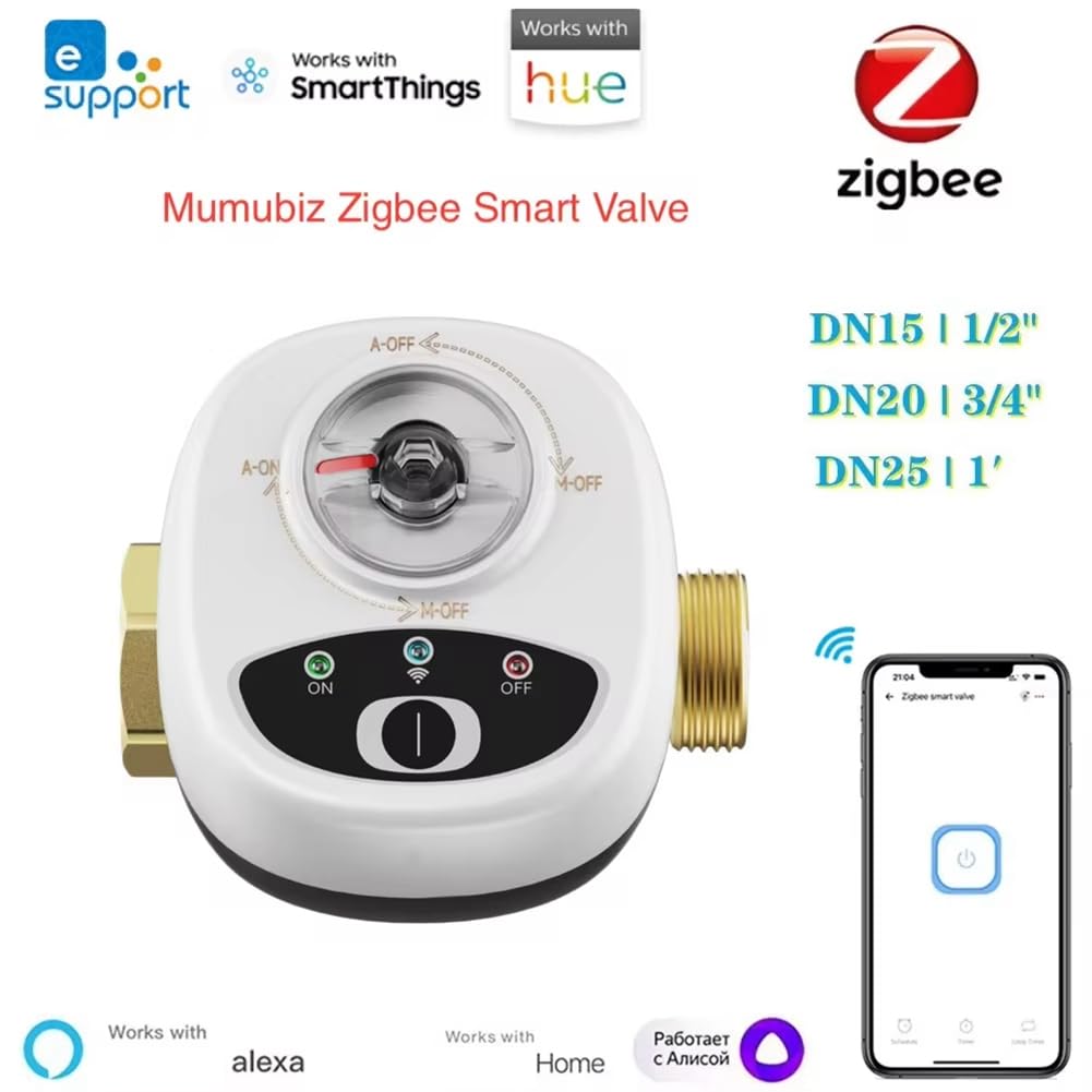 Kontroler Zaworu Inteligentnego Zigbee, Zawór Kulowy, Aplikacja, Pilot Zdalnego Sterowania, Wodoodporny Zawór Wodny IP65, Współpracuje z Alexą, DN20