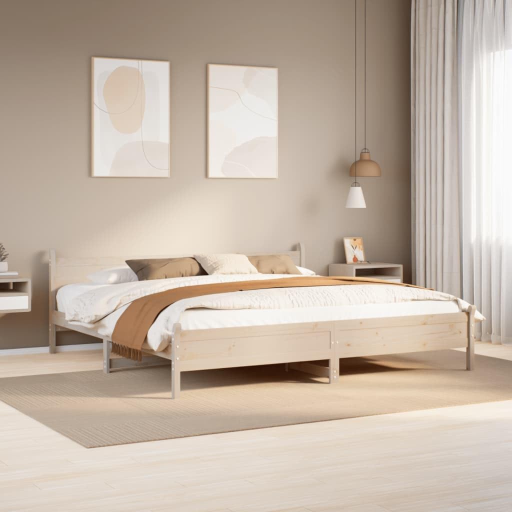 Furniture Item Home Bettgestell ohne Matratze 180x200 cm Super King Massivholz Kiefer Möbel